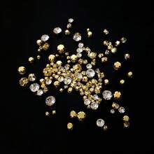 100 pezzi da 4mm/6mm/8mm di perline di cristallo a forma rotonda, luccicanti e colorate, fatte a mano, con base in metallo argentato con fori, piatte, per decorare abiti, vestiti, borse, scarpe, spille, orecchini, artigianato fai-da-te