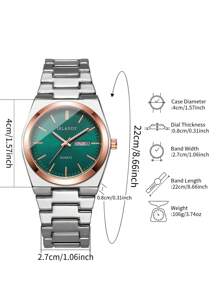 1 件经典时尚简约刻度日历表盘石英腕表，时尚男士礼物（不含表盒）