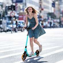 Kick Scooter For , 200mm Big Wheels Scooter For Adults With Disc Brakes, Adult Scooter With Carry Strap And Double Shock Absorption, Foldable Scooters For Teenagers15 - Lake Blue - View 2