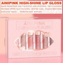 6pcs Pearlescent Lipstick, Easy To Color, Shimmer Lip Gloss, Waterproof, Sweat-Proof, Non-Stick To Cup, Non-Fading, Long-Lasting, Exquisite, Suitable For Gifts, Festival Makeup, And Performance Makeup - Nhiều màu - Xem 9