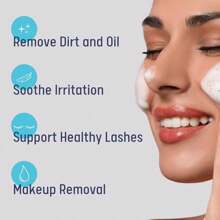 Eyelid Foaming Cleanser Everyday Scrub For Soothing Relief Refreshing Mild Eye Lid Wash To Remove Pollen Dirt Oil Lash Shampoo Makeup Remover To Port Healthy Eyes 3.4oz - Clear - 查看 5