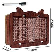 欧元现金保险库木制储蓄盒、存钱罐、现金储蓄挑战盒、木制现金盒、现金储蓄盒、成人现金储蓄盒、现金盒和目标号码现金礼品产品颜色手工制作颜色每批略有差异，不影响使用（手工制作，表面有轻微划痕），学校用品，返校 - 棕色 - 查看 21