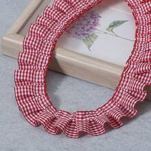 Vải viền xếp nếp gingham rực rỡ 1 yard - Ruy băng ren màu hồng, đỏ, xanh lá, xanh dương, đen dùng cho đồ thủ công tự làm và quần áo búp bê, vải ren - Nhiều màu - Xem 3