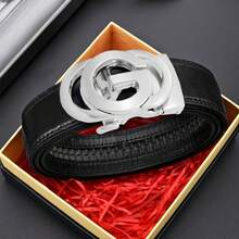 Men Genuine Leather Belts Designers Belts For Men Luxury Business Fashion Work Jeans Dress Belt, Perfect Accessory For Business And Casual Occasions - 黑色 - 查看 3