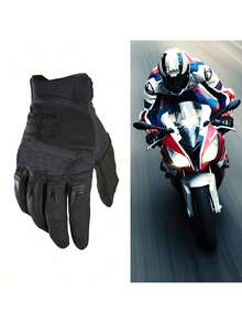 Fox Racing Dirtpaw - Guantes de Carreras para Hombre.Guantes de ciclismo, cross country, descenso, bicicleta de montaña, guantes de bicicleta de montaña, 1 par de guantes antideslizantes de dedos largos con absorción de impactos, transpirables, protección solar, montañismo, camping, ciclismo, bicicleta eléctrica, pantalla táctil, adecuados para ciclismo, motocicleta, esquí, guantes negros de invierno, manos cálidas - Negro - Ver 1