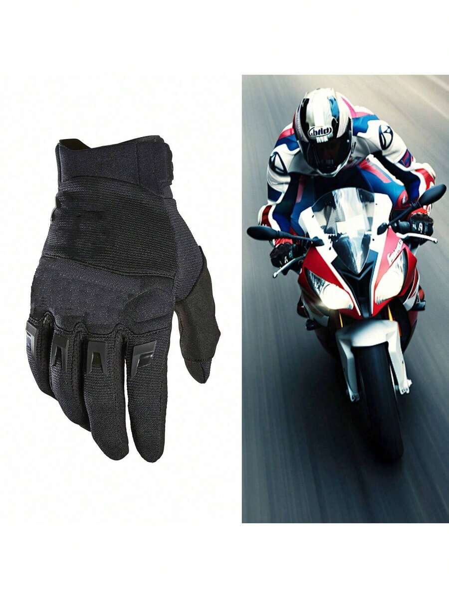 Fox Racing Dirtpaw - Guantes de Carreras para Hombre.Guantes de ciclismo, cross country, descenso, bicicleta de montaña, guantes de bicicleta de montaña, 1 par de guantes antideslizantes de dedos largos con absorción de impactos, transpirables, protección solar, montañismo, camping, ciclismo, bicicleta eléctrica, pantalla táctil, adecuados para ciclismo, motocicleta, esquí, guantes negros de invierno, manos cálidas - Negro - Ver 1
