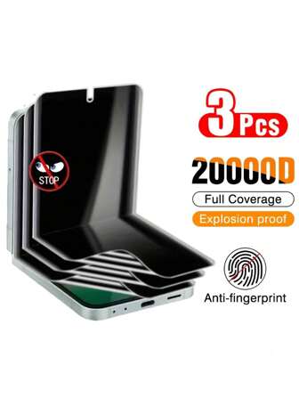 3 Pcs Privacy Hydrogel Film Screen Protector Compatible With Samsung Galaxy Z Flip7 Flip6 Flip5 Flip4 Flip3 Protective Film On Flip3 4 5 6 7