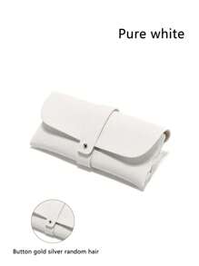 1pc Glasses Case With Buckle Closure, Portable Eyeglasses Box For Sunglasses And Reading Glasses, Colored Pu Leather Pink