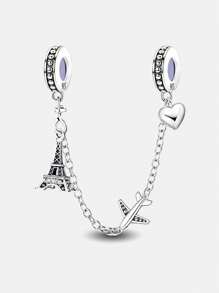 1 Pieza Cadena de Seguridad de Plata de Ley 925 con Zirconia Gato Lindo para Mujeres, Apta para Pulseras, Brazaletes, Fabricación de Joyas DIY, Regalo de Citas, Joyería Fina para Damas