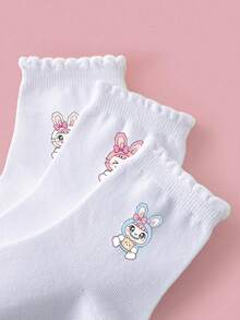 1/5 Paar Kinder Socken für Frühling/Sommer, einfarbige Socken mit Spitzenbesatz, Mädchen mit Hut Muster, einfache, vielseitige Mode, hautfreundlich, weich, atmungsaktiv, Lässig Sport Socken, geeignet für den Alltag, Urlaub, Reisen, Schulstart, Campus, Sport, neues Semester, Studenten, Schulanfang - Verschiedenfarbig - Übersicht 2