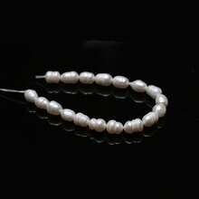 1 String Natural Freshwater Pearl Beads, Rice Shape, Loose Beads For Jewelry Making DIY Fashion Bracelet Necklace Accessories (Approx. 18cm Length, AAA Gray Approx. 36cm Length)