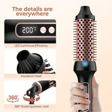 UKLISS 3-In-1 Multi-Function Hot Air Brush, Curling & Straightening, Automatic Rotating Hot Air Styler For Big Waves