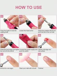 Nail Salon Set, Nail Art Tool Kit, UV Nail Lamp, Gel Nail Polish Dryer, Electric Nail Drill, Nail Drill Bits, Cuticle Nipper, Cuticle Pusher, Nail File, Finger Separator, Manicure & Pedicure Set, Premium Nail & Foot Care Tools - Salon-Grade Home Quality, Essential For Nail Art Enthusiasts - Multicolor - View 7