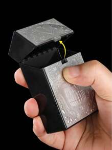 1 pieza Estuche de cigarrillos de plástico con diseño único de calavera con corazón, almacena 20 cigarrillos, caja de cigarrillos portátil y creativa, adecuada para hombres y mujeres, regalo, útiles escolares, funda de cigarrillos, almacenamiento de cigarrillos