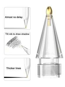 兼容 Apple Pencil 笔尖，升级版 6 支装替换笔尖，带笔盒，不易磨损，笔尖纤细，精准操控，金属笔尖，兼容 Apple Pencil 第一代/第二代/USB-C/iPad Pro Pencil