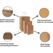 120 Pack Brown Paper Bags With Handles Mixed SizeRecyclable Kraft Paper Ideal For Gifts Shopping Boutique Packaging Merchandise Grocery And Craft.