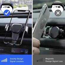 1 pieza Soporte de teléfono móvil multifuncional para salida de aire del coche, soporte de teléfono para coche por gravedad con patrón, accesorios para el automóvil