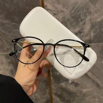 1 件韩国复古圆框眼镜，金属细镜腿，艺术妆容增强器，多功能光学眼镜