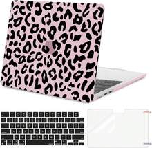 Compatible With MacBook Air 13 Inch Case 2025 2024 2023 2022 M4 A3240 M3 A3113 M2 A2681, Leopard Grain Hard Case&Keyboard Skin&Screen Film Compatible With MacBook Air 13.6 Inch Case, Pink,8942423 - Màu Hồng baby - Xem 1