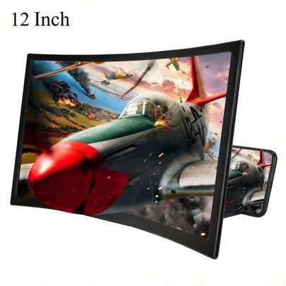 12-Inch Curved HD Mobile Phone Screen Amplifier, 1:1 Isotropic Magnification, Enhances Viewing Experience, Easy To Use And Carry, Ideal For Movies And Videos Compatible With IPhone, Android Phone, Gift For Birthday, Family, Friends For Movies, Videos And Gaming Screen Extender, Screen Magnifier