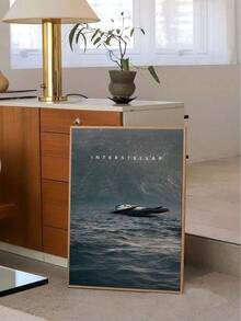 1 件星际穿越电影海报，帆布印刷海报，现代电影海报，墙面艺术，星际穿越礼物，粉丝收藏，客厅卧室办公室家居装饰，礼物，无框架 - 黑色 - 查看 3