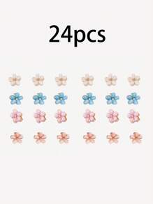 8/12pcs Delicate Flower Mini Small Hair Clips, Sweet Side Bangs Hair Clips Hairpins Hair Accessories