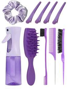 WANMEI Bộ 1/10 lược tạo kiểu tóc & phụ kiện - Bao gồm lược răng thưa cong, bình xịt phun sương áp suất cao 200ml, 3 lược tạo kiểu tóc (lược lông, lược kiểm soát cạnh, lược chải lông mày & chân tóc), 1 dụng cụ tạo búi tóc và 4 kẹp tóc mái - Bộ dụng cụ làm tóc đa năng để uốn, gỡ rối, tạo độ phồng và rẽ ngôi - Chống tĩnh điện, Trở lại trường học, Những vật dụng thiết yếu khi đi du lịch, Phụ kiện tóc cho nữ, lược, lược chải tóc, lược chải tóc, lược chải tóc, lược chải tóc, lược chải tóc, lược gỡ rối, lược bóng, lược chải tóc mini, bộ lược chải tóc, lược gỗ, lược chải tóc, lược, lược chải tóc, lược chải tóc, lược chải tóc, lược chải tóc, bộ lược chải tóc, lược chải tóc, lược chải tóc mini, lược gỡ rối, lược chải tóc, tóc, phụ kiện, sản phẩm chăm sóc tóc, dụng cụ làm tóc, đồ dùng cho tóc, chăm sóc tóc, lược chải tóc xoăn, thợ cắt tóc, phụ kiện thợ cắt tóc, Thiết bị làm tóc, Đồ dùng cần thiết khi đi du lịch, Đồ dùng cần thiết khi đi du lịch, Kiểu tóc, Làm tóc - Nhiều màu - Xem 5