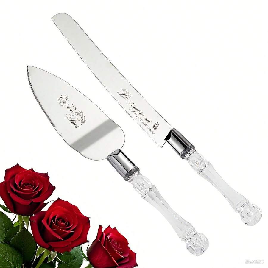 AW BRIDAL Cake Cutting Set For Wedding Stainless Steel Wedding Cake ...