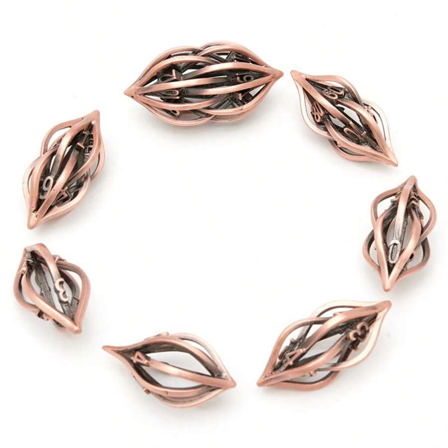 克苏鲁主题空心金属骰子套装 - 独特的复古风格，适合角色扮演游戏爱好者 - 彩色 - 查看 1