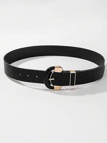 1条合金PU扣腰带，适合搭配连衣裙 - 黑色 - 查看 2
