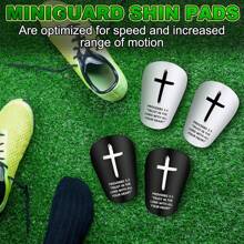 1 Pair Mini Master Cross Design Football Shin Guards, Adult Clip-On Leg Protector - Thick & Durable Mini Soccer Shin Pads, Suitable For All Seasons