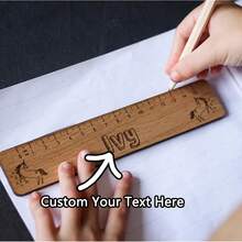 1pc Customized Rulers - Engravable With Name, Class, School Motto - Personalized Measuring Tools - Custom Student Stationery - Clear Scales - Creative Practical Gifts - Custom Straight Rulers - Bronze - View 2