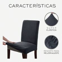 Juego de 6 piezas engrosadas y elásticas juego de asientos de restaurante doméstico antideslizante y resistente al desgaste juego de protección de sillas de restaurante - Gris Oscuro - Ver 7