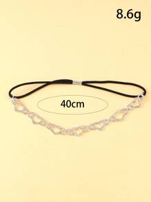 1pc Silver Sexy Rhinestone Hollow Heart Thigh Chain, Decorative Body Jewelry For Women, Suitable For Parties, Galas, Runway Shows