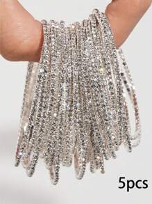 1 pieza Pulsera con cadena de bolas tipo pelota de tenis incrustada con circonita cúbica, joyería de estilo hip hop, unisex, adecuada para fiestas diarias