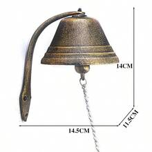 Timbre de puerta vintage de hierro fundido para tienda, adorno para puerta de entrada de jardín, campana de hierro forjado para mesa de comedor, campana para cena. - Óxido marrón - Ver 6
