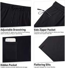 Mens Swim Trunks With Compression Liner 2 In 1 Board Shorts Inch Quick Dry Swimming Shorts With Zipper PocketsA Valentine's Day OW6D - Xanh đậm - Xem 2