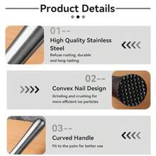 2PCS Muddler For Cocktails 8 Drink Muddler Set Long Muddler Old Fashioned Stainless Steel Muddler Mojito Muddler Ice Crusher Bartender Tool For Bars Bartender Accessories Home Bar Tools Set