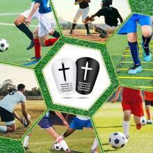 1 Pair Mini Master Cross Design Football Shin Guards, Adult Clip-On Leg Protector - Thick & Durable Mini Soccer Shin Pads, Suitable For All Seasons