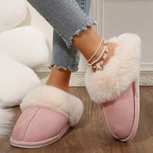 Slippers For Women Fuzzy Warm Non Slip Sole Easy Wear Indoor Shoes - 粉色 - 查看 5