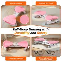 MERACH Waist Twist Machine Exercise, Ab Twist Board With 300 Lbs Weight Capacity, Abs Workout For Slim Waist And Core Ab Exercise, Noiseless Home Gym Equipment For Women Men - Pink - View 7
