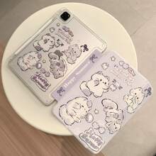 可爱猫咪双面彩绘透明防震保护壳，亚克力硬壳，兼容 iPad (A16) 第 11/10 代 10.9 英寸、iPad 10.2 英寸、7/8/9 英寸、iPad Pro 11 英寸（第 2/3/4 代）、iPad Mini 7/6 英寸，支持智能睡眠/唤醒功能，带 Apple Pencil 插槽，兼容小米 Redmi Pad SE 11 英寸（2023 年款）和 MatePad SE 11 英寸（2024 年款）/MatePad 11.5 英寸 S - 無色 - 查看 4
