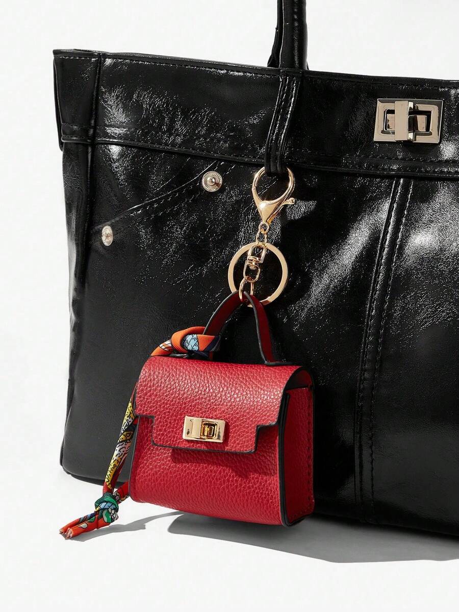 Portachiavi mini, portachiavi a forma di piccola borsa portatile, custodia per auricolari, carino e mini accessorio per charm di borse