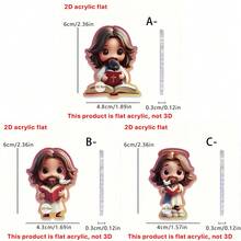 1 Creative Jesus Image Holding Heart And Lamb, Fashionable Beach Style Religious 2D Flat Acrylic Home Decoration Essential, Car Rearview Mirror Ornaments, Bedroom, Living Room Home Interior Wall Decoration, Holiday Party Decoration, School Bag Back Ornaments And Suitcase Pendants, Perfect Gift For Family And Friends School Decor School Surprise Dormitory Decor Back To School Room Decor School Supplies - Jesus-pendant-d-shaped Keychain - View 10