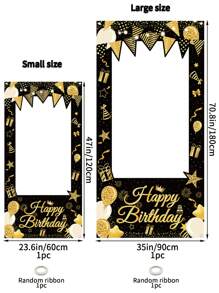 2 pezzi Cornice fotografica di lusso nera e dorata per compleanno, con opzioni di età (18/30/40/50/60), decorazione scintillante per festa, sfondo popolare su , disponibile in dimensioni piccole e grandi, accessori e forniture per foto di feste di compleanno per adulti