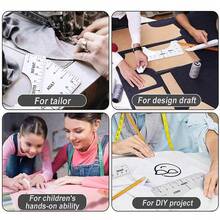 4pcs Tshirt Ruler Guide For Guiding T-Shirt PVC Alignment-T-Shirt Tool Set DIY Drawing Template Craft Tool Drafting Accessories - 4PCS - View 4