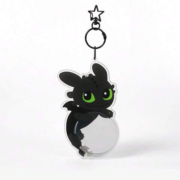 Spin Master ​​" Official Licensed Toothless Night Fury Badge Protector - 3D Cute Keychain Hanger Decor Bouncy Frame"​​