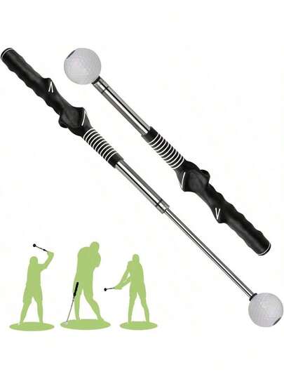 可调节高尔夫挥杆训练器、高尔夫握力训练器和高尔夫挥杆训练辅助器，适合热身、右手高尔夫球手、室内练习、高尔夫配件 - 力量和节奏训练，用于扣杀