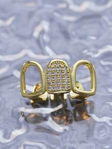 Gold Teeth Jewelry Gold Grillz Teeth Hip Hop Dental Jewelry Tooth Cap For Rappers, Halloween Costume & Streetwear Accessories