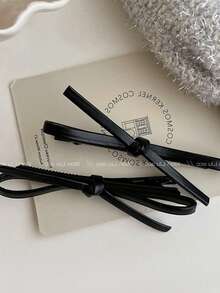 2pcs Women's Blue Bow Denim Effect Elegant Fashion Daily Wear Hair Clips Claw Clips Hair Claws Hair Barrettes, School Stuff, College, Bows, Cute, Hair Accerssories